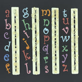 ORIGINAL FUNKY CHUNKY LOWER CASE ALPHABET TAPPITS/CUTTERS SET 4PCS